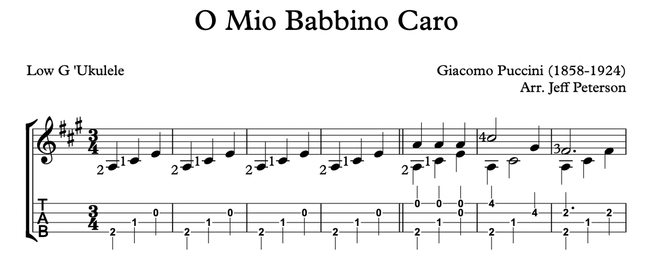 O Mio Babbino Caro for Ukulele