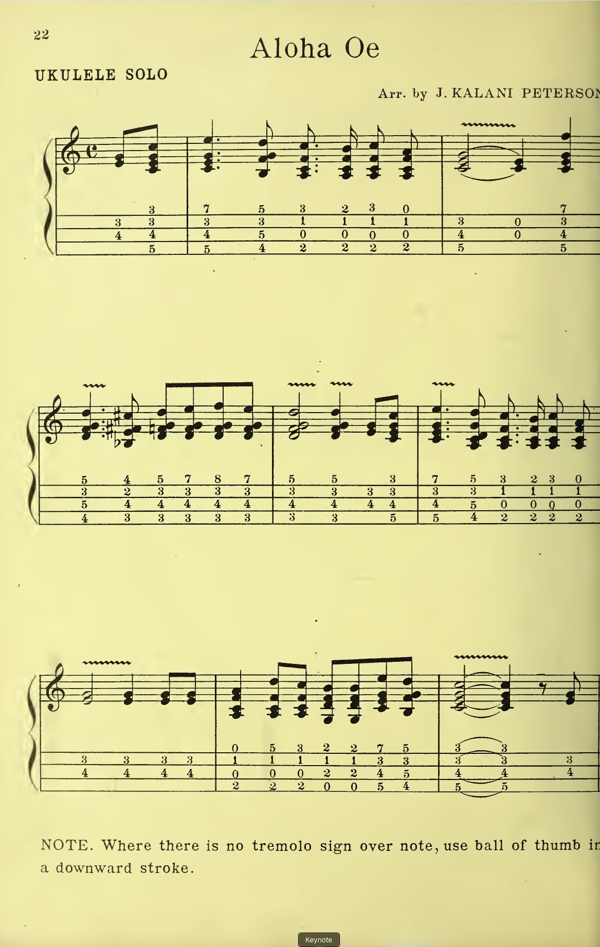 Aloha Oe from Peterson Ukulele Method